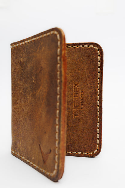 Brown leather card wallet