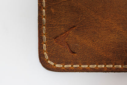 Brown leather card wallet