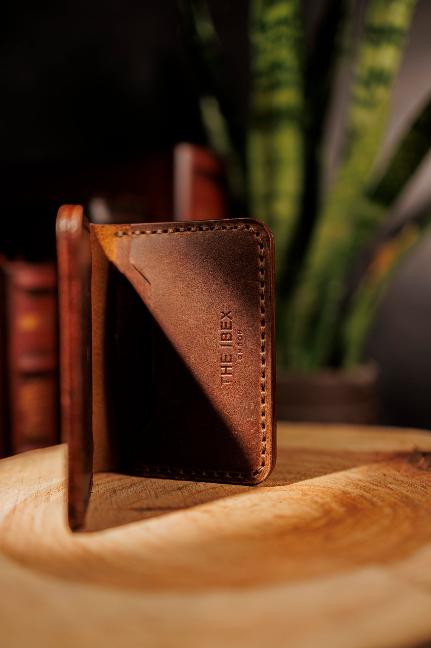 Brown leather cross wallet