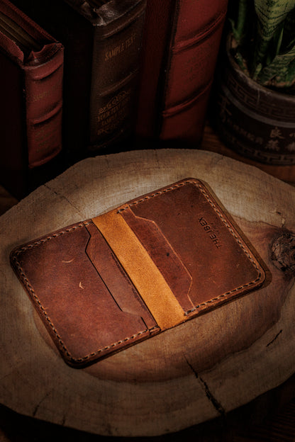 Brown leather cross wallet